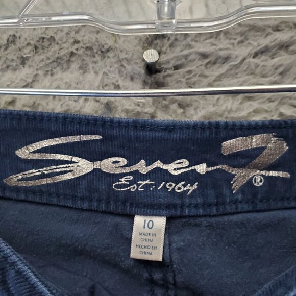 Seven7 Jeans Womens Size 10 Blue Corduroy Stretch Cotton Blend Skinny - Picture 3 of 11